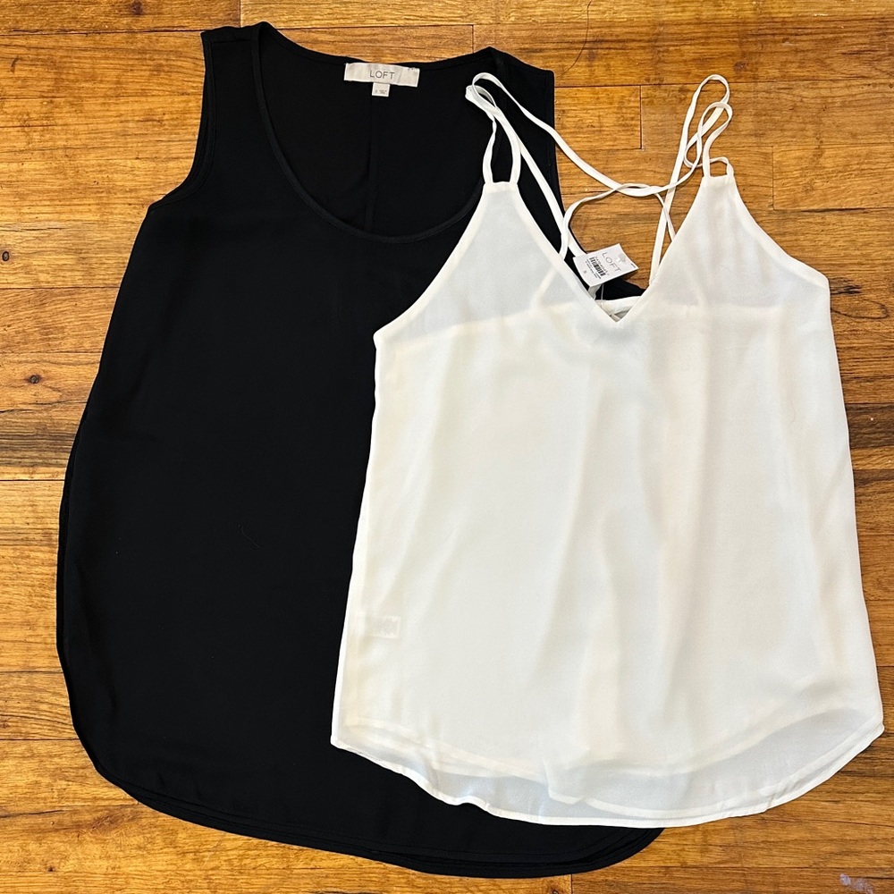 LOFT Black and White Camisole blouses - Small